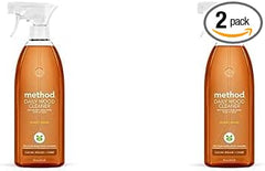 Method Daily Wood Cleaner, Plant-Based Formula that Cleans Shelves, Tables, and Other Wooden Surfaces While Removing Dust & Grime, Almond Scent, 828 ml Spray Bottles, Packaging May Vary (Pack of 2)