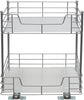 Household Essentials Nickel Glidez 2 Tier Pantry Pull Out Organizer | 15 Inch Wide, 15