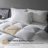 DWR Premium Feather Down Comforter Duvet Insert - 100% Skin-Friendly Cotton, Medium Weight Quilted for All Season Bedding (Full/Queen, Ivory White)