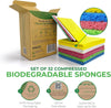 AIRNEX Biodegradable Cellulose Compressed Sponges - Pack of 32 Kitchen Sponges for Cleaning - Heavy Duty and Natural Multipurpose Household Cleaning Sponges Good for Kitchen, Bathroom, and Surfaces