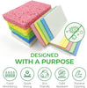 AIRNEX Biodegradable Cellulose Compressed Sponges - Pack of 32 Kitchen Sponges for Cleaning - Heavy Duty and Natural Multipurpose Household Cleaning Sponges Good for Kitchen, Bathroom, and Surfaces