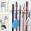 Home-it It Mop and Broom Holder, 5 Position with 6 Hooks Garage Storage Holds up to 11 Tools, Storage Solutions for Broom Holders, Garage Storage Systems Broom Organizer for Garage Shelving Ideas